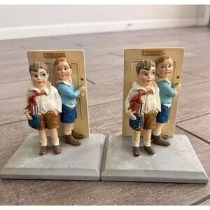 Rare Norman Rockwell Bookends Saturday Evening Post The Principal 820/2000